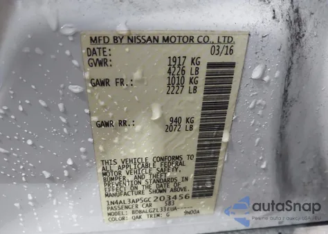 2016 Nissan Altima 2.5/2.5 S/2.5 Sl/2.5 Sr/2.5 Sv from USA, damaged, VIN 1N4AL3AP5GC203456